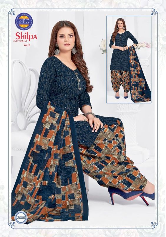Mfc Shilpa Patiyala 2 Regular Wear Printed Cotton Ready Made Dress Collection
